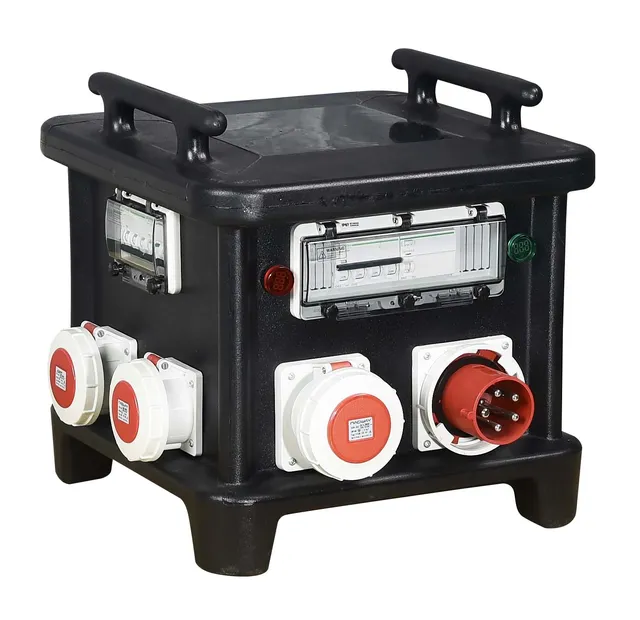 IEC IP66 Waterproof PE Electric Distribution Box 400V 63A Industrial Use Portable Power Equipment