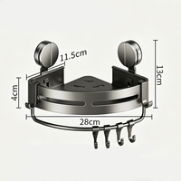 Étagère d'angle triangulaire en aluminium sur mesure OEM pour salle de bain, support de rangement à ventouse pour la maison et l'hôtel