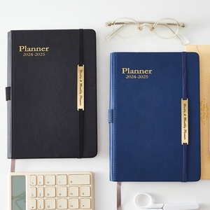 Carnets en cuir Frins 2024 : Agenda de poche, carnet hebdomadaire, agenda de rendez-vous avec onglets mensuels et fermeture élastique – Design moderne - Product Image 2