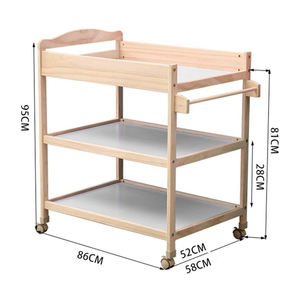 Meja ganti popok bayi, tempat tidur kayu Modern untuk kamar tidur kamar bayi Stasiun popok bayi - Product Image 6