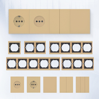Interruptores y Enchufes de Pared WESA, Enchufe Doble Europeo con USB Tipo C, Enchufe Múltiple para Pared, Combinación Libre, Diseño Moderno y Lujoso