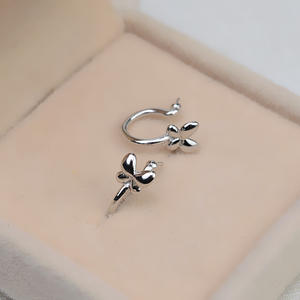 S925 <b>Silver</b> Snow Pendant and Open <b>Ring</b> <b>Set</b> DIY Female Jewelry Accessories with 3mm Bead Caps and Empty Pearl Stand 1308 - Product Image 2