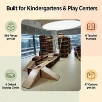 588 pièces de blocs de construction modulaires haut de gamme avec 366 cartes d'activités, 6 manuels pour enseignants, équipement de jeu sportif d'intérieur pour enfants