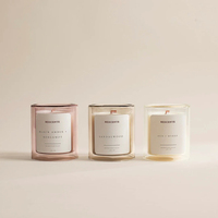 Mescente rose mèche en bois bougie parfumée label privé coffret cadeau de luxe