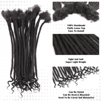 Dreadlocks in Capelli Umani con Estremità Ricciute AHVAST, Extension per Capelli all'Uncinetto, Varie Lunghezze, Vendita all'Ingrosso