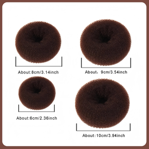 Set de Moldeadores de Moños Tipo Donut, Herramientas de Peluquería para Moños Dulces, Bandas de Nylon para el Cabello - Product Image 2