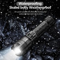 Linternas LED de Alta Potencia, Linterna Táctica Ultra Brillante, Lámpara con Carga USB, para Camping, Pesca, Defensa, con Zoom