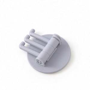 Porte-serviettes mural vintage 2024 pivotant à 4 crochets en plastique robuste et écologique pour vêtements et salle de bain, sans perforation, sans trace - Product Image 3