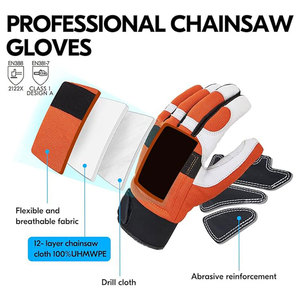 High Performance Leather Palm Strengthen Protection Cut Resistant Lumberjack Work Safety <strong>Chainsaw</strong> <strong>Gloves</strong> - Product Image 3