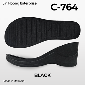 Jin Hoong <b>Women's</b> Durable Anti-Slip PVC C-764 Wedges with 70mm Thickness Black Outsole <b>Water</b>-Resistant Features - Product Image 3