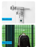 Serrure de porte intelligente noire et argentée sans clé, rechargeable par USB, avec empreinte digitale, déverrouillage rapide, en alliage de zinc, puce auto-développée