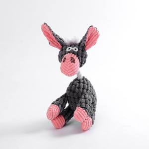 2026 fabrika toptan evcil hayvan ürünleri eşek köpek oyuncaklar şekil peluş köpek gıcırtılı oyuncak halat ile - Product Image 4