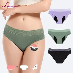 Women Breathable Underwear Leak Proof Panties Mid-waist Sewing Design waterproofing Menstrual Period Panties
