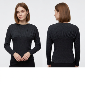 Magnifique Tissu Respirant en Viscose, Nylon et Polyester (50% 27% 23%) 12GG, Épaisseur Standard, Longueur Classique, Col Rond Décontracté pour Femmes - Product Image 1
