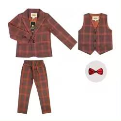 <span class=keywords><strong>Bambini</strong></span> <span class=keywords><strong>plaid</strong></span> piccolo vestito fiore per <span class=keywords><strong>bambini</strong></span> performance vestito 4 pz vestito per i ragazzi - Product Image 4