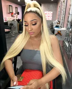 Cheap Price Remy 14 Inch 16 30 In 7A9A Unprocessed Brazilian Russian Virgin Hair 2 Tone Blonde Human Hair Wig Full Lace Wig