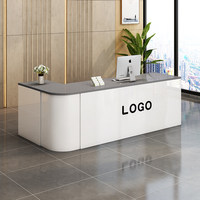QT-231X Comptoir d'angle commercial en cuir en forme de L simple avec rangement pour magasins de vêtements, design minimaliste moderne