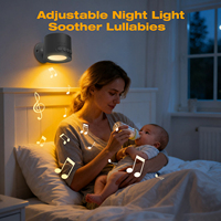 Nouvelle applique murale LED avec machine à bruit blanc, batterie rechargeable 2200 MAh intégrée à l'intérieur, 30 bruits blancs apaisants pour le sommeil