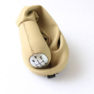 Pommeau de levier de vitesse de voiture en cuir beige, 5 ou 6 vitesses, ergonomique, compatible Renault - Product Image 4