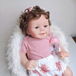 Art Creation Muñeco Reborn realista de 20 pulgadas con pelo enraizado a mano Juguete suave Vinilo de silicona con estilo sonriente encantador - Product Image 4