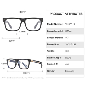 High Quality Retro <strong>Frame</strong> for Glasses Men Myopia Anti Blue Light TR Metal Pin Structure Black&amp;<strong>Gold</strong> <strong>Square</strong> Eyeglasses <strong>Frames</strong> Women - Product Image 2