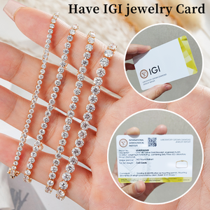 लैब डायमंड राउंड 1.9 मिमी 2.9 मिमी 3.2 4.1 मिमी डीएफ बनाम स्टारडम के पास आई कार्ड 10k <span class=keywords><strong>14k</strong></span> 18k सोने के पहले से ही हल्के सोने की टेनिस श्रृंखला है। - Product Image 2