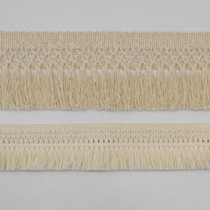 Bán Buôn Màu Be 11Cm Thắt Nút Dài May Bông <span class=keywords><strong>Fringe</strong></span> Tua Trims Cho Thảm Thảm Rèm Nhà Dệt - Product Image 5