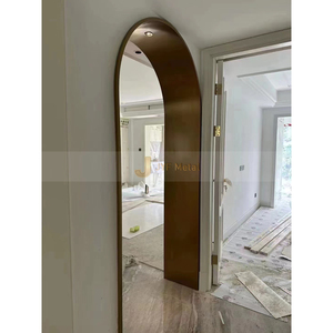 C54 Modern Stainless Steel Arch <b>Door</b> Frame PVD Coating Gold <b>Mirror</b> Finish Facade Sheet Metal Fabrication for Hotels - Product Image 2