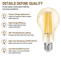 Ampoule LED A23 en verre E26/B22, 17W, 5000K, blanc doux, Ra90, dimmable, 15000 heures, prix d'usine, pour salon