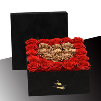 Initiales de nom de vraie fleur conservées pour la Saint-Valentin, la douche nuptiale, la décoration intérieure-Gravure écologique
