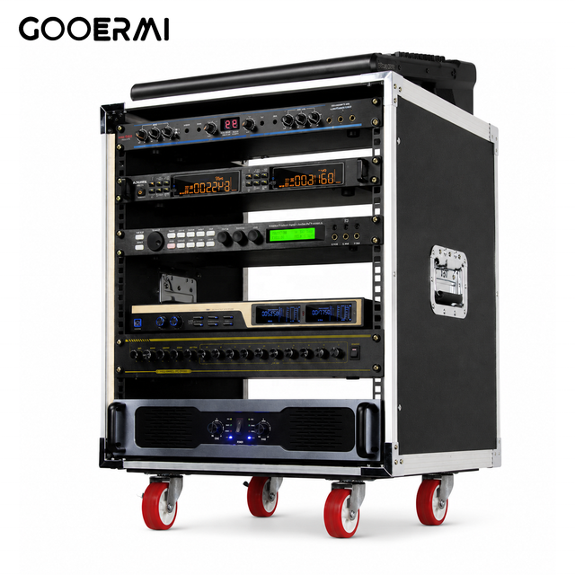 OEM 10/12/16-Space Professional Power Amp Rack Cabinet with Aluminum Frame for KTV Audio Mixer