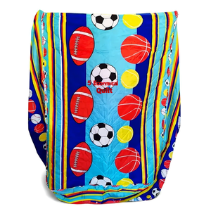 Couette économique 1,75 m x 2,4 m, motif sportif imprimé, toutes saisons, garnissage polyester, usage domestique - Product Image 1