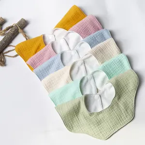 Baberos de bebé suaves de algodón pañuelo de alimentación reutilizable a prueba de agua para niños lindos personalizados de los fabricantes