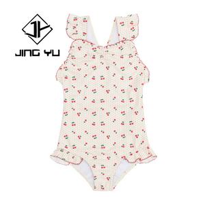 Traje de Baño de una Pieza para Niñas, Estilo Bikini Halter con Estampado Hawaiano, de Nailon de Alta Calidad - Product Image 4