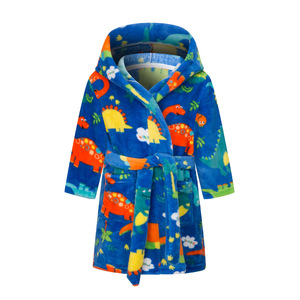 Nuovo Accappatoio in Flanella <span class=keywords><strong>per</strong></span> Bambini, Vestaglia con Cappuccio e Stampa Cartoon <span class=keywords><strong>per</strong></span> Ragazzi e Ragazze - Product Image 4