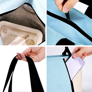 Bolsa de Almuerzo de Tela Oxford Aislada de Doble Capa con Cierre de Cremallera, Gran Capacidad, Resistente al Agua, Separación para Frío y Calor, para la Escuela y el Trabajo - Product Image 6