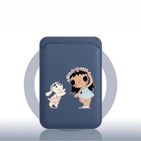 Porte-cartes magnétique en cuir motif chien de jade dansant, étui pour badge d'étudiant, pour carte d'identité et utilisation quotidienne pratique