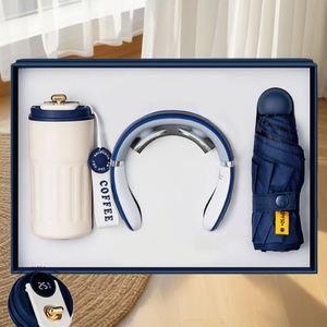 Cadeau promotionnel personnalisé, ensemble 3 en 1, logo personnalisé, imprimé UV, accessoires de bureau en papier faits à la main, ensemble de tasses, cadeau - Product Image 2
