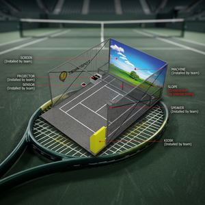 Simulador de tenis para interiores, máquinas de tenis, simulador de tenis, máquinas de entrenamiento de tenis, jaula de bateo, simulador de béisbol para interiores con pantalla - Product Image 1