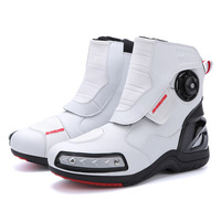 Bottes de moto mi-hautes pour motards, chaussures de moto professionnelles tout-terrain, imperméables et anti-collision pour la sécurité des pieds