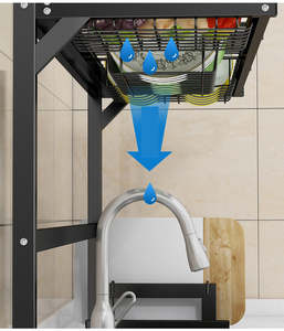 ที่คว่ำจานสแตนเลสแบบทันสมัย, ที่วางชามปรับได้ชั้นวางของอเนกประสงค์เป็นมิตรกับสิ่งแวดล้อม - Product Image 6