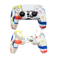 Coque en silicone antidérapante pour Sony PS5, motifs par transfert d'eau, coque de protection pour manette PS5