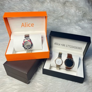 Caja de Reloj de Cuero Directo de Fábrica, Caja de Almacenamiento de Relojes y Pulseras con Forro de PU Personalizado, con Logotipo Personalizado, Empaque de Reloj de Lujo para Mujer - Product Image 4