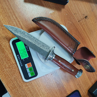 Couteau portable XFD en acier Damas haute dureté avec étui, pour fruits, camping, viande, survie en extérieur, brise-glace, lavable au lave-vaisselle