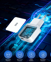 Chargeur USB-C Tommox PD 30W pour téléphone portable, chargeur rapide PD mini GaN 30W pour chargeur mural rapide PD 30W pour téléphone, iPad, tablette