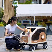 Nouvelle boîte de barre de traction pour animaux de compagnie chien chariot pour animaux de compagnie grande capacité chat bagages pliant voiture Cage