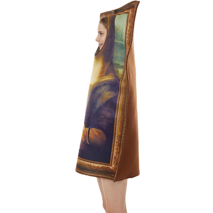 Kids Mona Lisa Costume – Funny Famous Painting Halloween & Cosplay Outfit For Toddlers - View #10