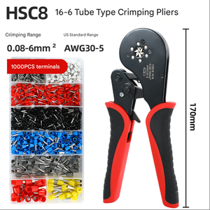 Outil de sertissage hexagonal HSC8 16-6, professionnel, pour électriciens, sertisseur à cliquet pour fils, installation de câblage électrique - Product Image 4