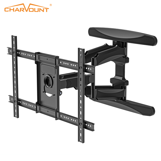 Heavy Duty Full Motion TV Wall Mount Cold Rolled Steel Bracket for 40 to 85 Inch LCD Screen with Cable Management 60kg Capacity