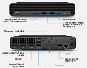คอมพิวเตอร์ตั้งโต๊ะสำนักงานแบบติดผนัง ProDesk <span class=keywords><strong>400</strong></span> <span class=keywords><strong>G9</strong></span> DM <span class=keywords><strong>Mini</strong></span> ขนาดเล็กแต่ทรงพลัง ใช้ Intel Core I5 DDR4 SSD - Product Image 3